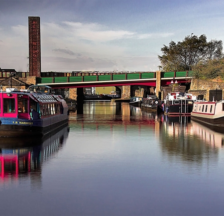 A view across the canal basin at Victoria Quays.