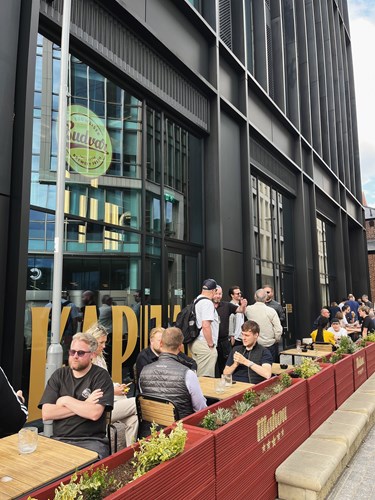 The beer garden terrace outside Kapital Sheffield