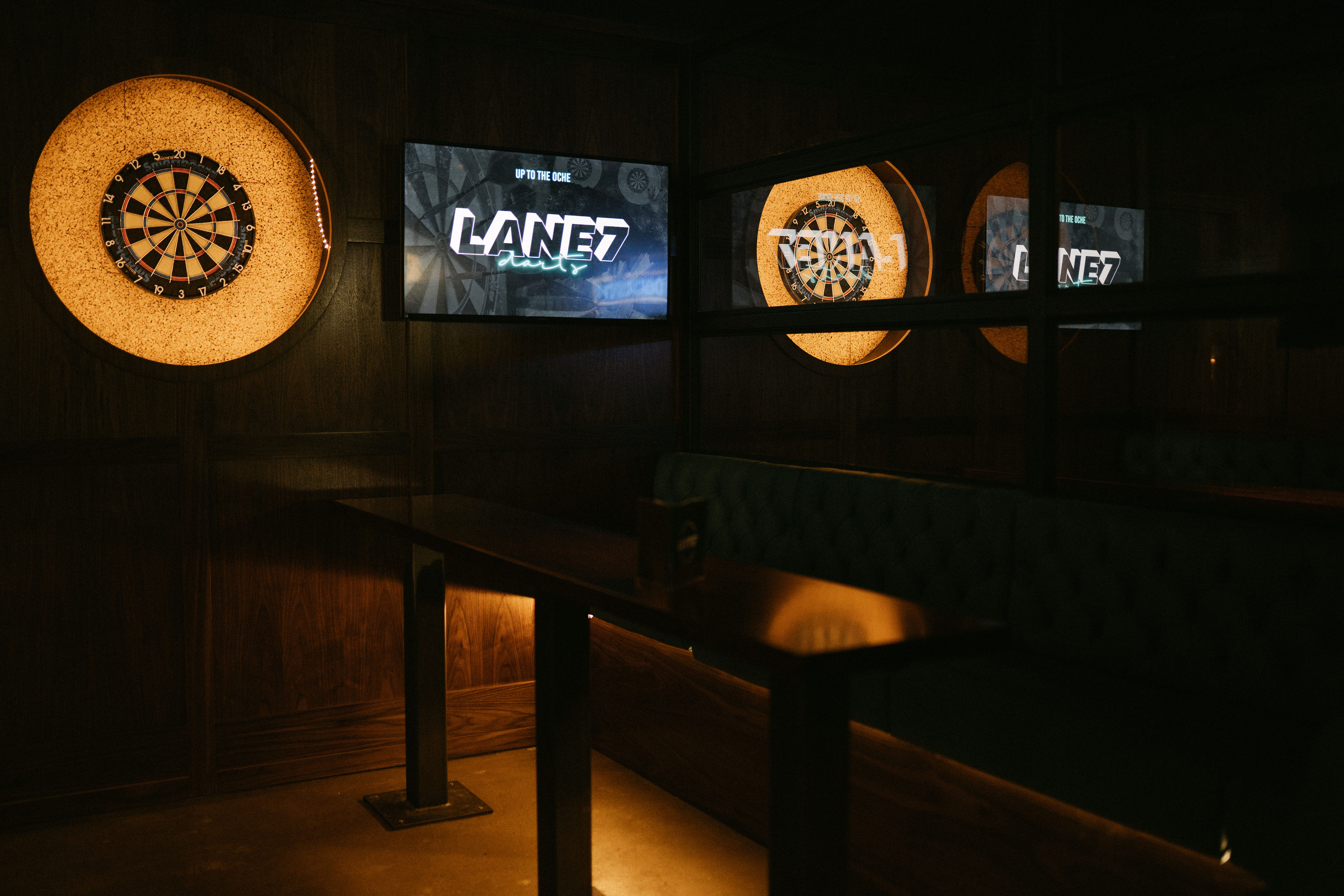 A dart board at Lane7.