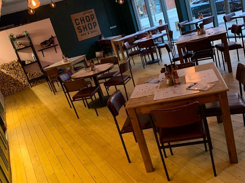 Interior of the Chop Shop Bar & Grill..