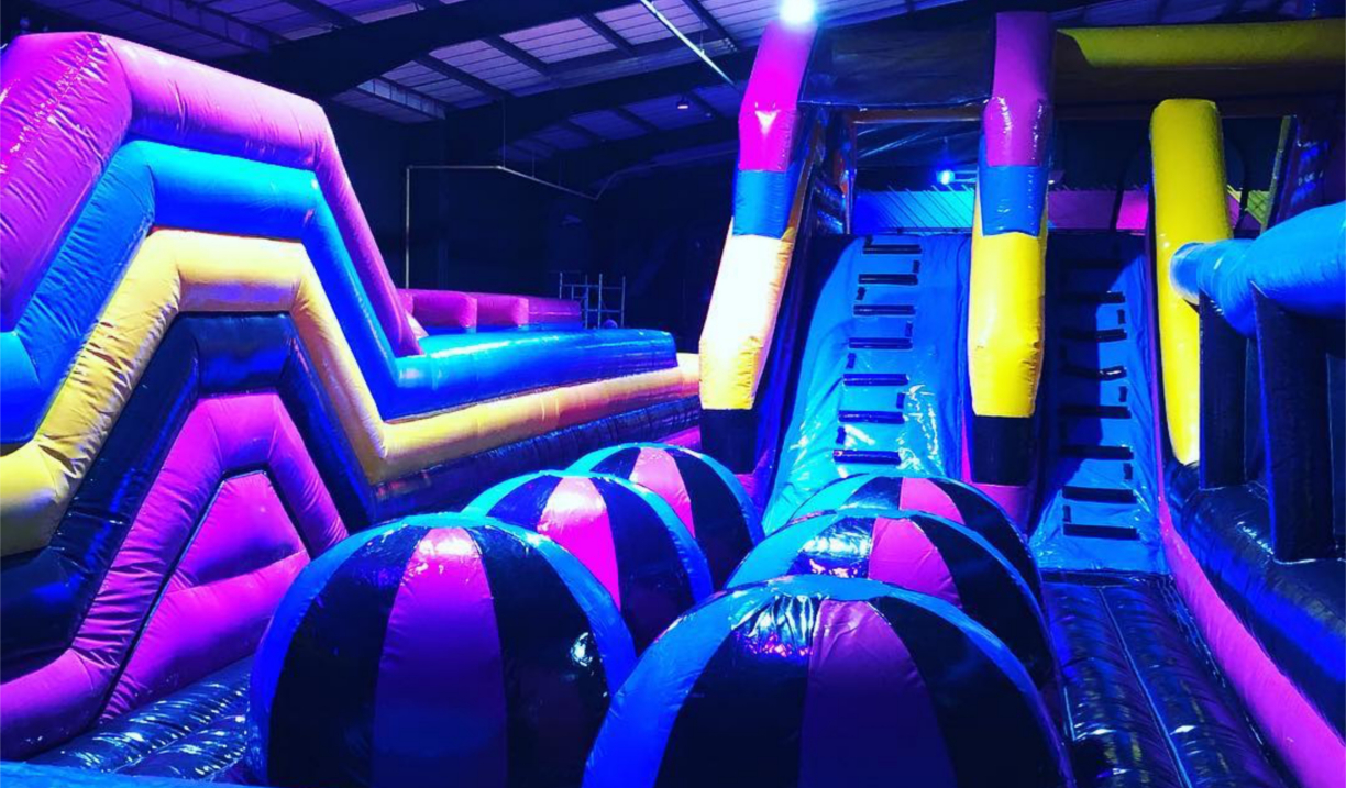 A huge, inflatable obstacle course with slides.
