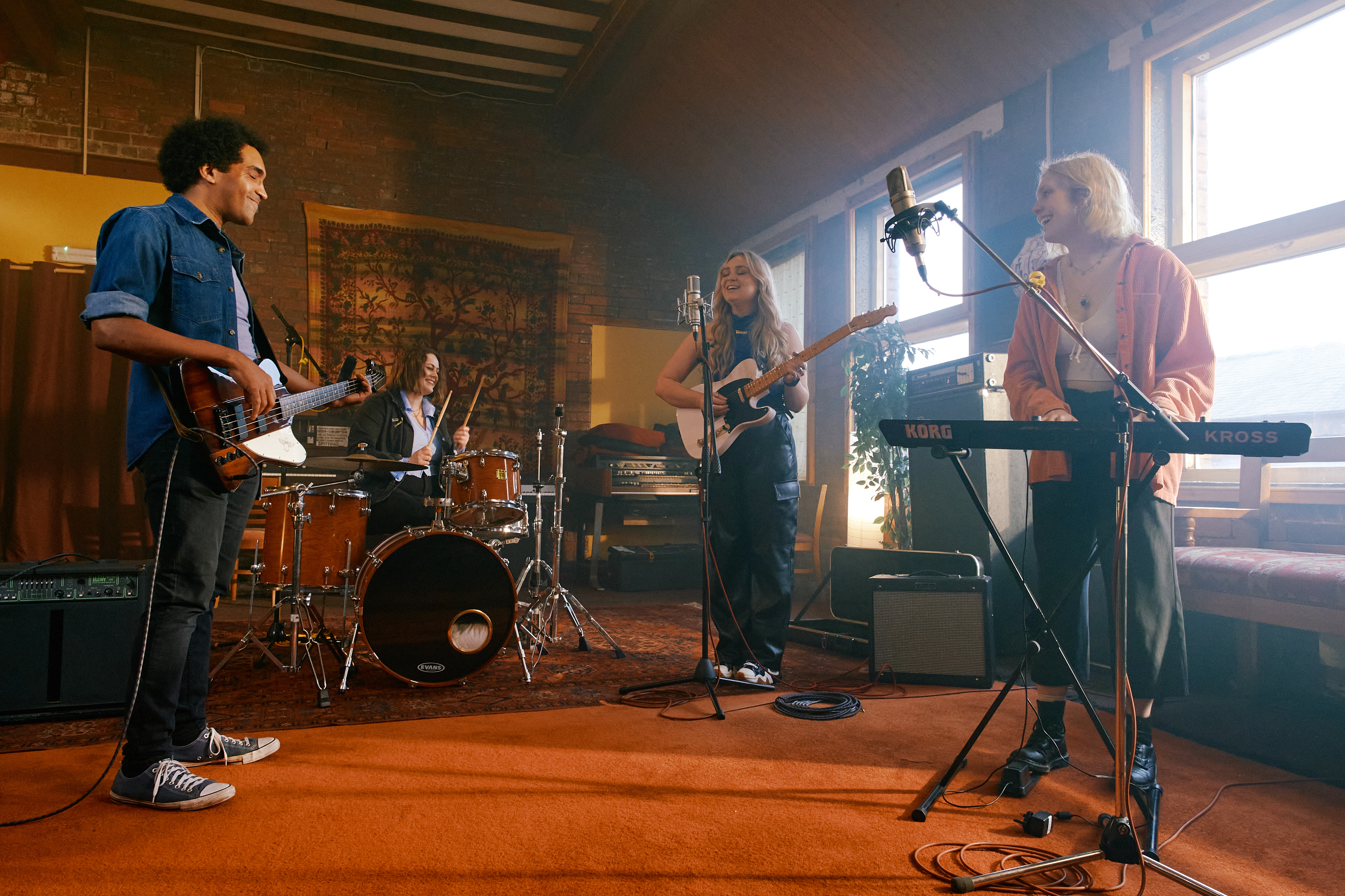 A band practises at Yellow Arch.