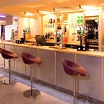 Premier Inn St Mary’s Gate – modern bar area with seating and drinks display