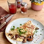 A mushroom omelette at Aesthete Coffee + Kitchen.