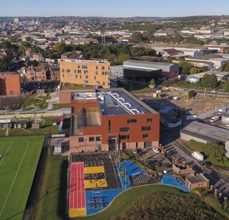 An aerial view of the Sheffield Olympic Legacy Park.