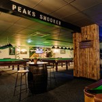 Snooker tables at Peaks Sports Bar & Snooker Club.