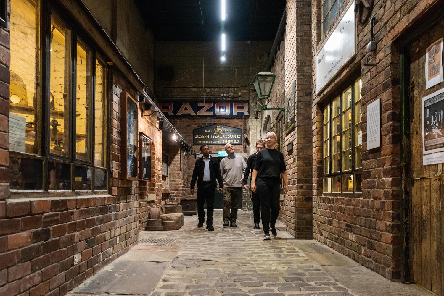 A row of recreated workshops (or little mesters as they were called) in Kelham Island Museum.