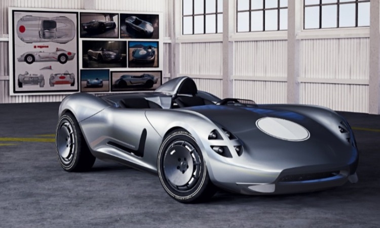 A virtual reality silver sports car created by Lightworks.